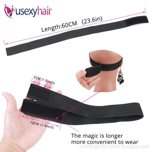 Free logo custom elastic wig melt band for wigs and bonnet head wrap keep the frontal lace hair wig